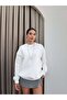 White Oversize Raised Sweatshirt - 2