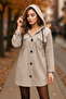 Hooded Buttoned Cashmere Trench Coat - 3