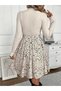 Women's Turtleneck Long Sleeve Waist-Tied Camisole Skirt Diver Short Dress - 2