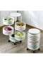 Rolling Storage Cart, Mobile Mesh Organiser with Wheels, White Metal Basket Tower for Kitchen - 7