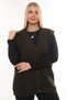 Women's V-Neck Thick Wool Baklava Model Knitwear Buttoned Pocketed Winter Mother's Vest - 2