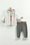 Girl baby printed sweatshirt, pants and jacket 3-piece set (9-12-18 months) - 2