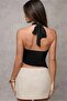 9100 Strap Crop Blouse with Gold Accessories - 3