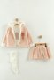 Baby Girl T-Shirt, Skirt and Plush Coat 3-Piece Set (9-12-18 Months) - 2