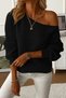 Women's Boat Neck Oversize New Season Loose Knit Sweater - 2