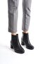 Women's Lesmi̇ra Black Leather Flat Heeled Short Boots - 4