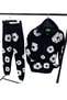 Unisex Oversize 3 Thread Tracksuit Set Embossed Floral Pattern Hoodie and Sweatpants Streetwear