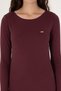 Women's Burgundy Slim Crew-Neck Basic Sweatshirt 50315419-VR177 - 6