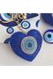Luxury Gift Evil Eye Beaded Stoned Heart Keychain - Bag Ornament Blue (14,X7 cm) - 2