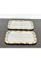 6-Piece Presentation Tray & Baton Cake Serving Steel Tray Cast Gold Frame 32 cm - 5