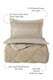 Striped Jacquard Wellsoft Single Sleeping Set with Elastic Sheet 3 Pieces - 3