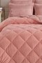 Striped Jacquard Wellsoft Double Bed 4-Piece Bedding Set with Fitted Sheet - 2