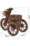 FFD Cycle Shaped Wooden Flowers Pot Wood Cart Garden Planter Pot With 3 Wheels Barrow Wagon Fl - 3