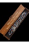 Special Design Burgundy Blue Prayer Beads, Enamel Embroidered Metal Prayer Beads, with Wooden Box