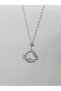Silver Color Opal Star Planet Steel Necklace - 4