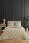 Striped Jacquard Wellsoft Double Bed 4-Piece Bedding Set with Fitted Sheet