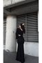Flowers Stretch Fabric One Shoulder Pleated Detail Evening Dress 583268 Black - 3
