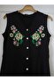 Embroidered, 95% Viscose, Buttoned All Over, V-Neck, Can Be Worn under a Jacket, Stylish Sleeveless Dress - 7