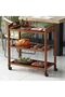 FFD Bamboo Kitchen Trolley - Multi-Functional Storage Rack with Rotating Wheels, Serving Wine - 4