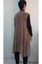 Brown Latte Asymmetrical Cut Leopard Print Loose Gauze Vest with Brown Tones - 4
