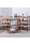FFD Premium Bamboo Kitchen Trolley – 3 & 4 Tier Rolling Utility Cart | Multipurpose Storage & - 7