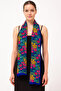 Mi̇dni̇ght Tropi̇c Pattern Stylish & Elegant Women's Accessory Satin Scarf 30X165Cm