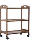 FFD Bamboo Kitchen Trolly Food Serving Cart Wooden Kitchen Cart with Movable Wheels Rolling Storage - 3