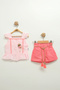 Baby Girl Floral Detailed Shorts Set (9-12-18 Months) - 2