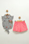 Girl baby striped blouse and shorts set (9-12-18 months) - 2