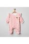 Striped Fruit Printed Baby Girl Romper with Footies - 2
