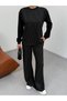 Women's Knee-Length Stone Detail Design Top and Bottom Comfortable Set - 3