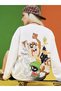 Unisex Men/Women Looney Colorful Custom Printed Cotton Oversize Hooded Sweatshirt
