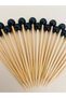 No:200-50 Pieces 1St Quality Decorative Black Glass Pearl Promise Engagement Birthday Party Ornament Toothpick - 2