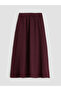 Lcw Modest Plum Elastic Waist Flared Skirt - 5