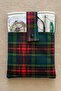 Plaid Patterned Green Book Cover with Pockets Book Lover Gift - 4