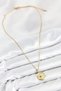 Moon Sun Style Necklace with Golden Steel Zircon for Elegant Woman