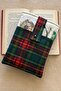 Plaid Patterned Green Book Cover with Pockets Book Lover Gift