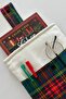 Plaid Patterned Green Book Cover with Pockets Book Lover Gift - 2