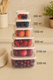 6-Piece Storage Container Set |   300ml - 3200ml |   Refrigerator & Freezer Organizer |   Suitable for Freezer - 3