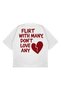 Unisex Oversize Flirt Dont Love Any Printed Boxy Fit Thick Fabric T-Shirt - 2