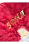 Burgundy Bridal Fan with Name Can Be Written in Gold Color - 2