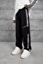 Men's Sweatpants Striped Fabric Bottom Black Oversize Baggy Parachute Loose Fit