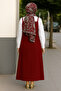 Women's Burgundy Basic Adjustable Strap Jile Dress