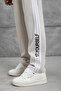 Men's Sweatpants 17 Yourself Written on the Bottom Cream Oversize Baggy Loose Fit 3 Yarns Without Ruffles - 4