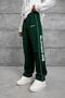 Men's Sweatpants Gc Studio Written on the Bottom Green Oversize Baggy Loose Fit 3 Yarns Without Ruffles