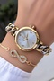 Original Guaranteed Steel Chain Cord Waterproof Gold Silver Color Women Wristwatch Gift Bracelet