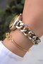Original Guaranteed Steel Chain Cord Waterproof Gold Silver Color Women Wristwatch Gift Bracelet - 4