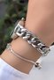 Original Guaranteed Steel Chain Cord Waterproof Silver Color Women Wristwatch Gift Bracelet - 6