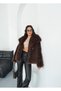 Women's Black Premium Plush Winter Faux Premium Fur Coat