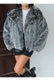 Women's Black Premium Plush Winter Faux Premium Fur Coat - 8